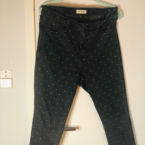 10” high-rise skinny jeans: metallic dots - Picture 2 of 4
